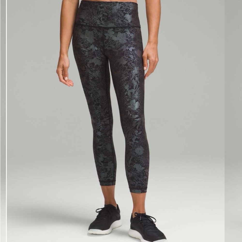 Lululemon Wunder Under High Rise Legging Black Foil 25” Shine